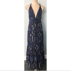 INTERMIX | Blue Paisley Silk Maxi Dress